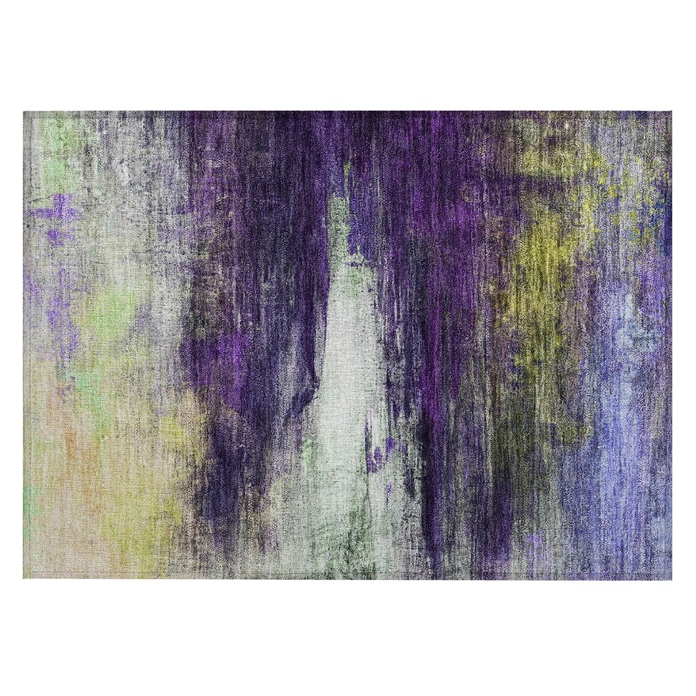 Machine Washable Indoor/Outdoor Chantille ACN2016 Purple 1'8" x 2'6" Rug. Picture 1