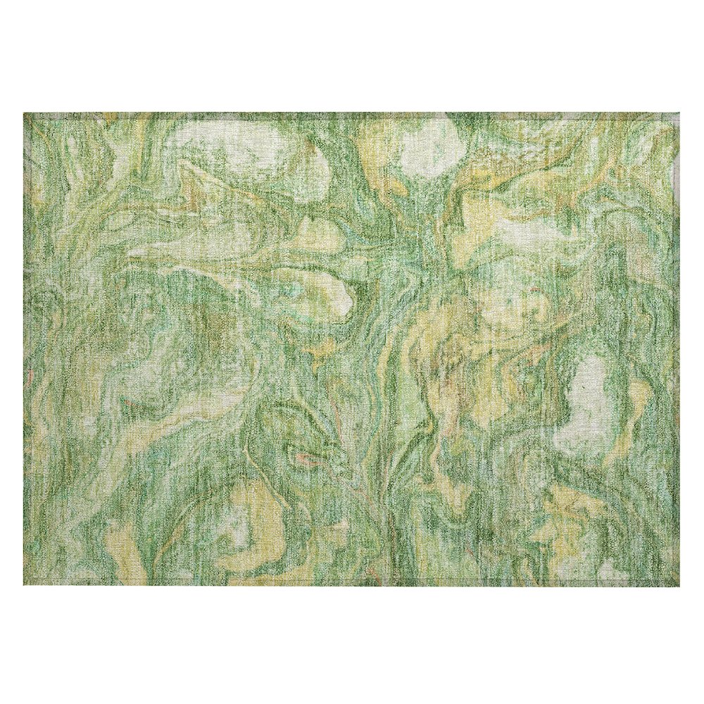 Machine Washable Indoor/Outdoor Chantille ACN2017 Green 1'8" x 2'6" Rug. Picture 1