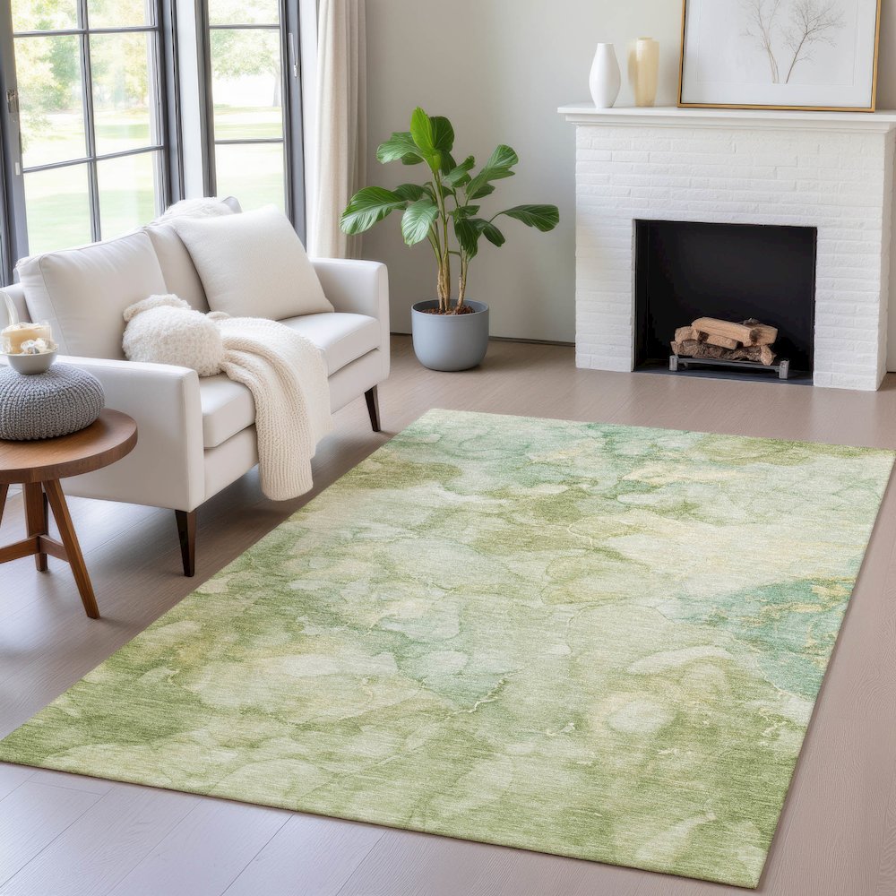 Machine Washable Indoor/Outdoor Chantille ACN2018 Aloe 2'6" x 3'10" Rug. Picture 5