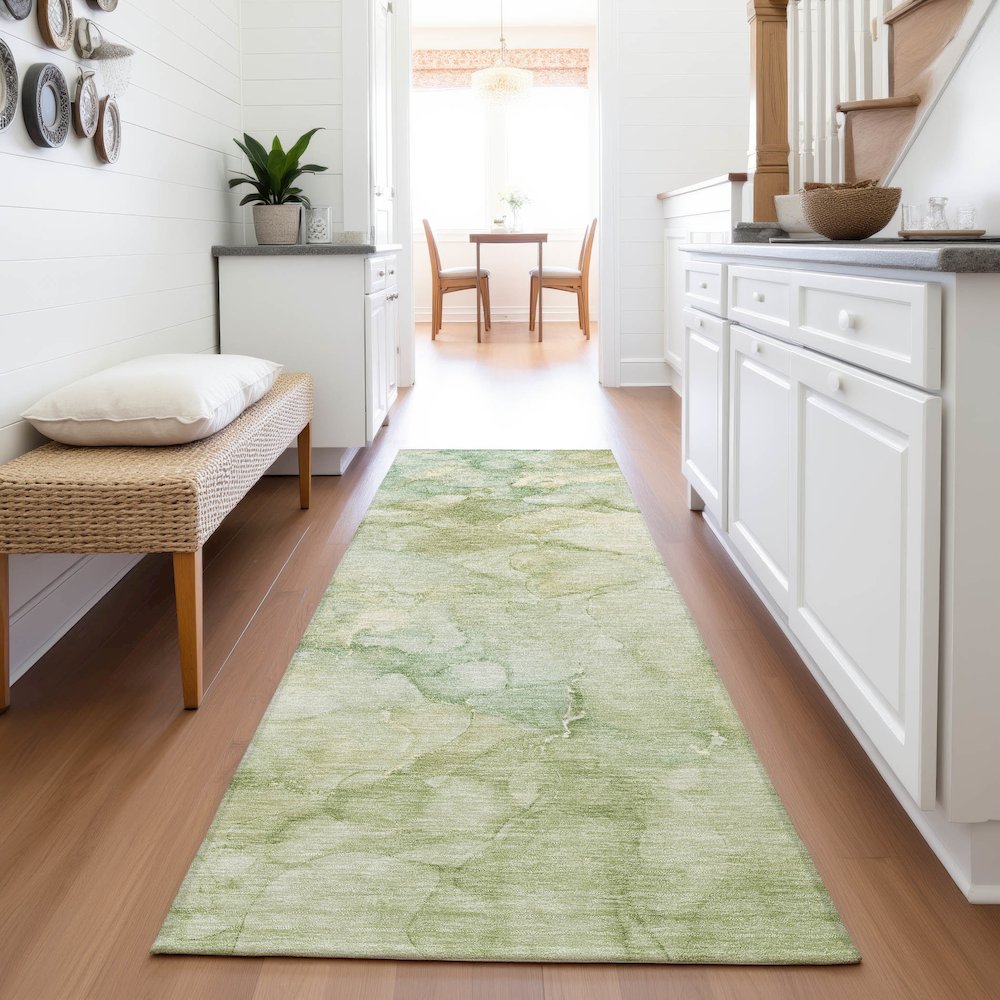 Machine Washable Indoor/Outdoor Chantille ACN2018 Aloe 2'3" x 7'6" Runner Rug. Picture 5