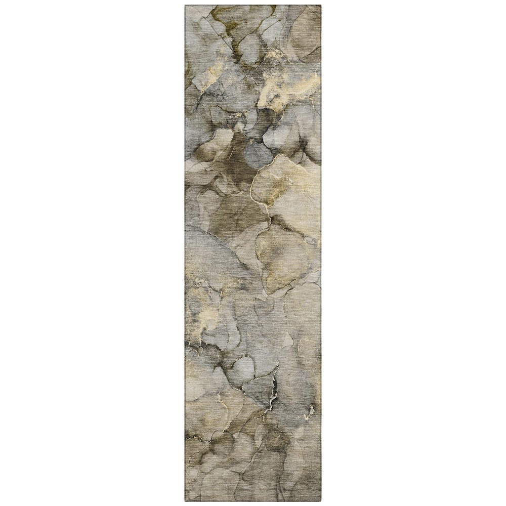 Machine Washable Indoor/Outdoor Chantille ACN2018 Pewter 2'3" x 7'6" Runner Rug. Picture 1