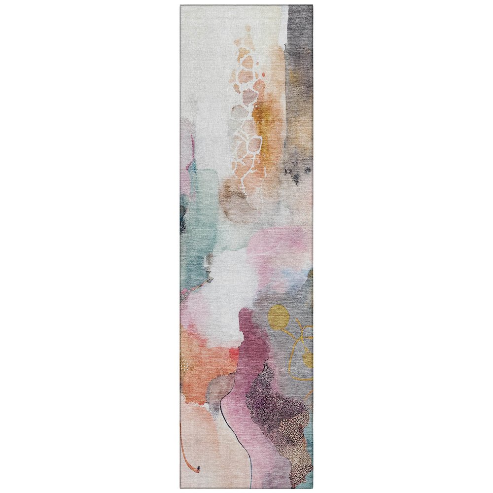 Machine Washable Indoor/Outdoor Chantille ACN2019 Blush 2'3" x 7'6" Runner Rug. Picture 1
