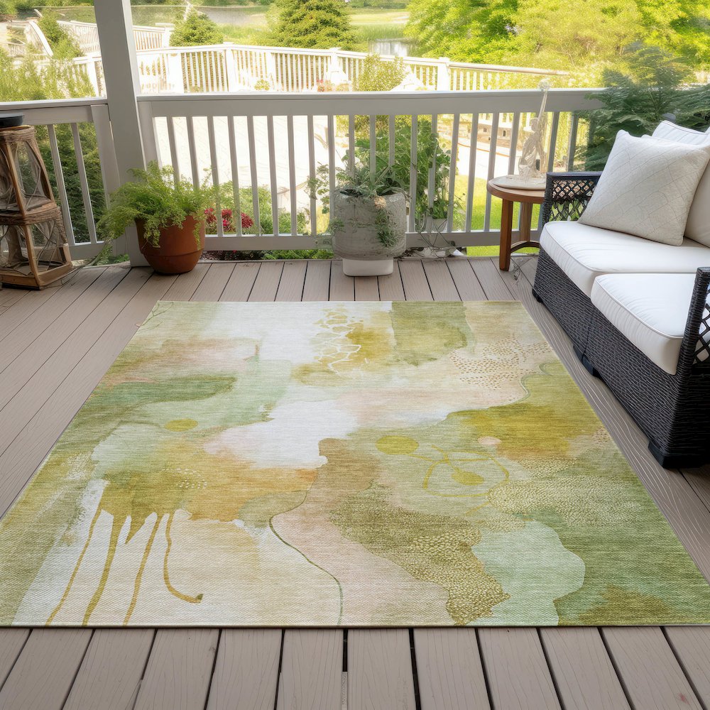 Machine Washable Indoor/Outdoor Chantille ACN2019 Fern 2'6" x 3'10" Rug. Picture 8