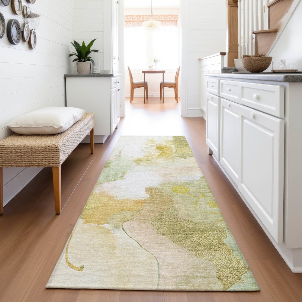 Machine Washable Indoor/Outdoor Chantille ACN2019 Fern 2'3" x 7'6" Runner Rug. Picture 5