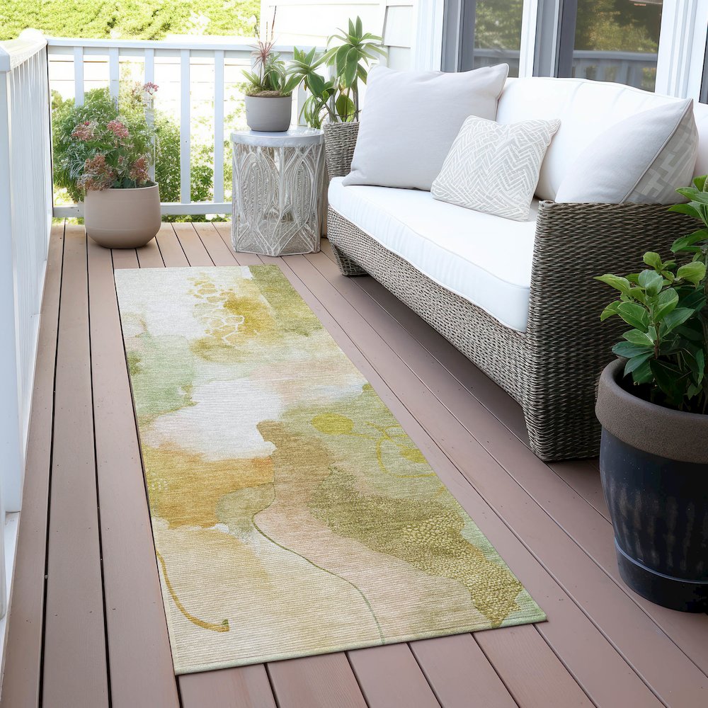 Machine Washable Indoor/Outdoor Chantille ACN2019 Fern 2'3" x 7'6" Runner Rug. Picture 6