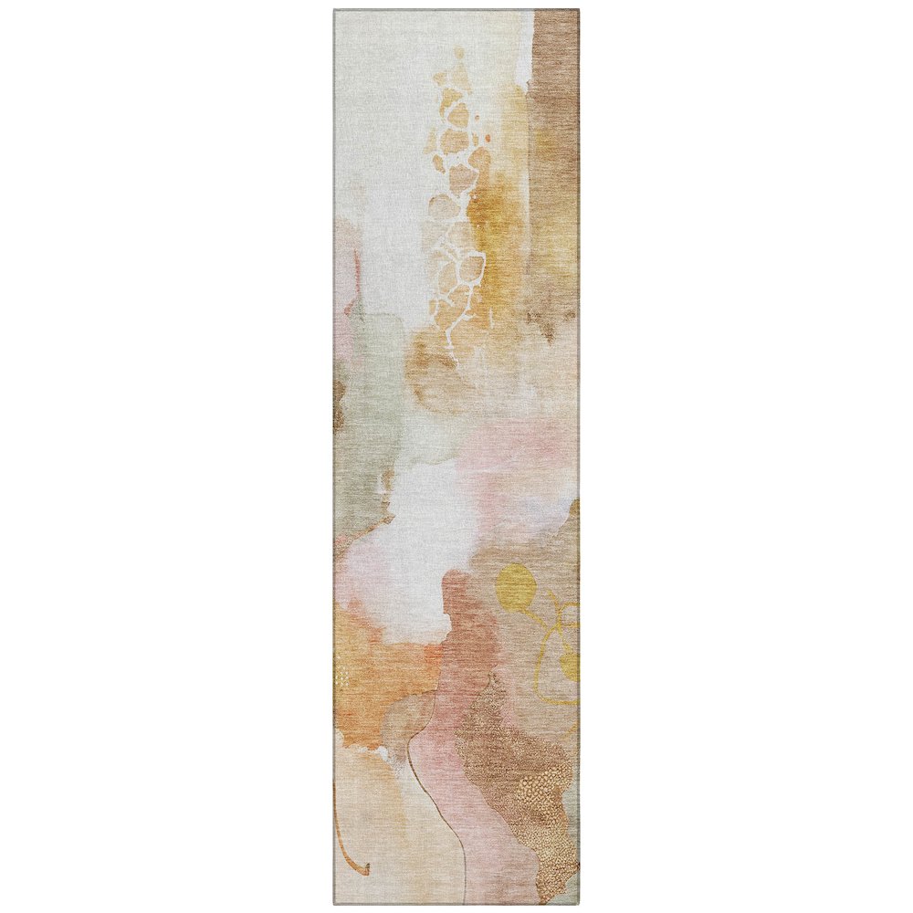 Machine Washable Indoor/Outdoor Chantille ACN2019 Mauve 2'3" x 7'6" Runner Rug. Picture 1