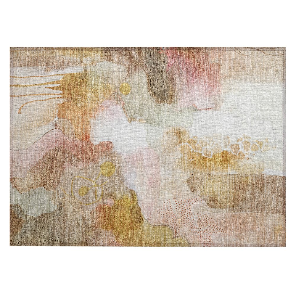 Machine Washable Indoor/Outdoor Chantille ACN2019 Mauve 1'8" x 2'6" Rug. Picture 1