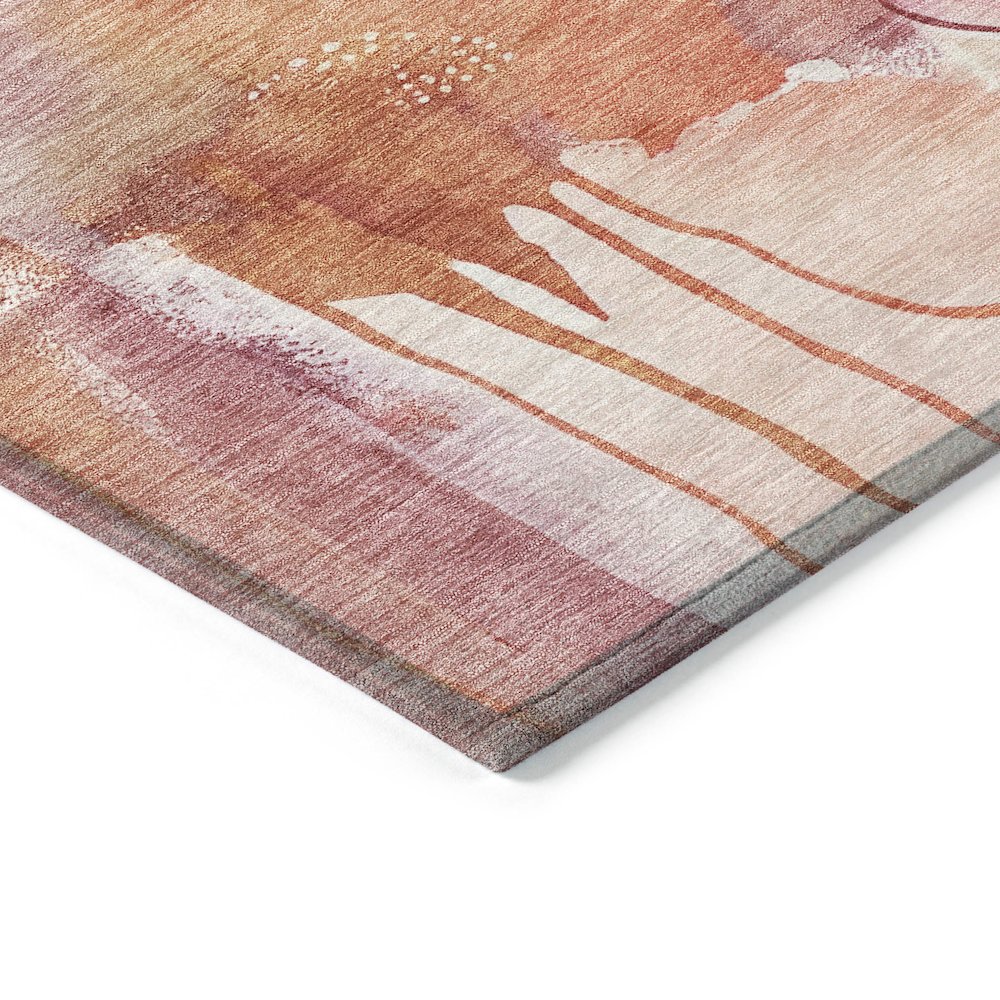 Machine Washable Indoor/Outdoor Chantille ACN2019 Pink 1'8" x 2'6" Rug. Picture 3