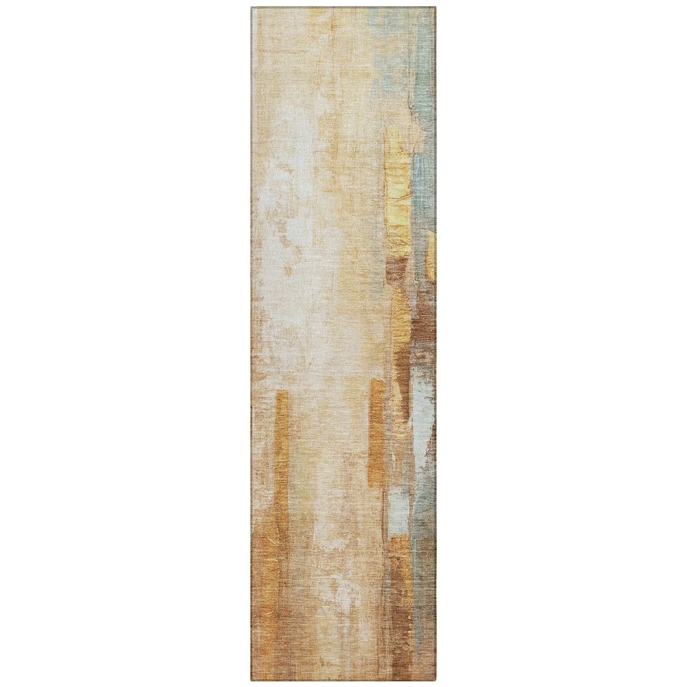 Machine Washable Indoor/Outdoor Chantille ACN2020 Copper 2'3" x 7'6" Runner Rug. Picture 1
