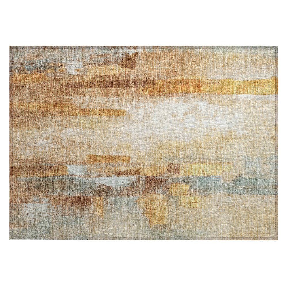 Machine Washable Indoor/Outdoor Chantille ACN2020 Copper 1'8" x 2'6" Rug. Picture 1