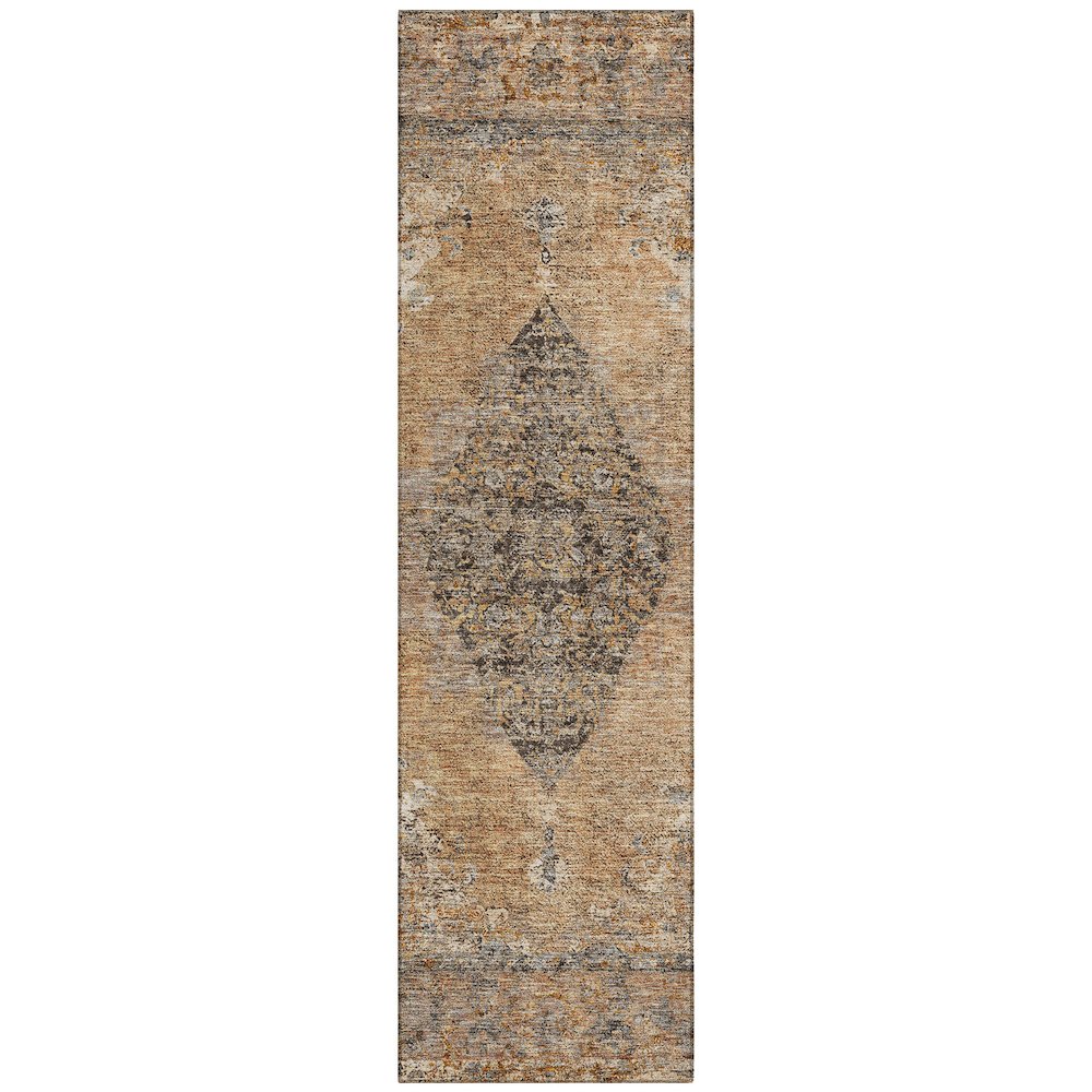 Machine Washable Indoor/Outdoor Chantille ACN2021 Copper 2'3" x 7'6" Runner Rug. Picture 1