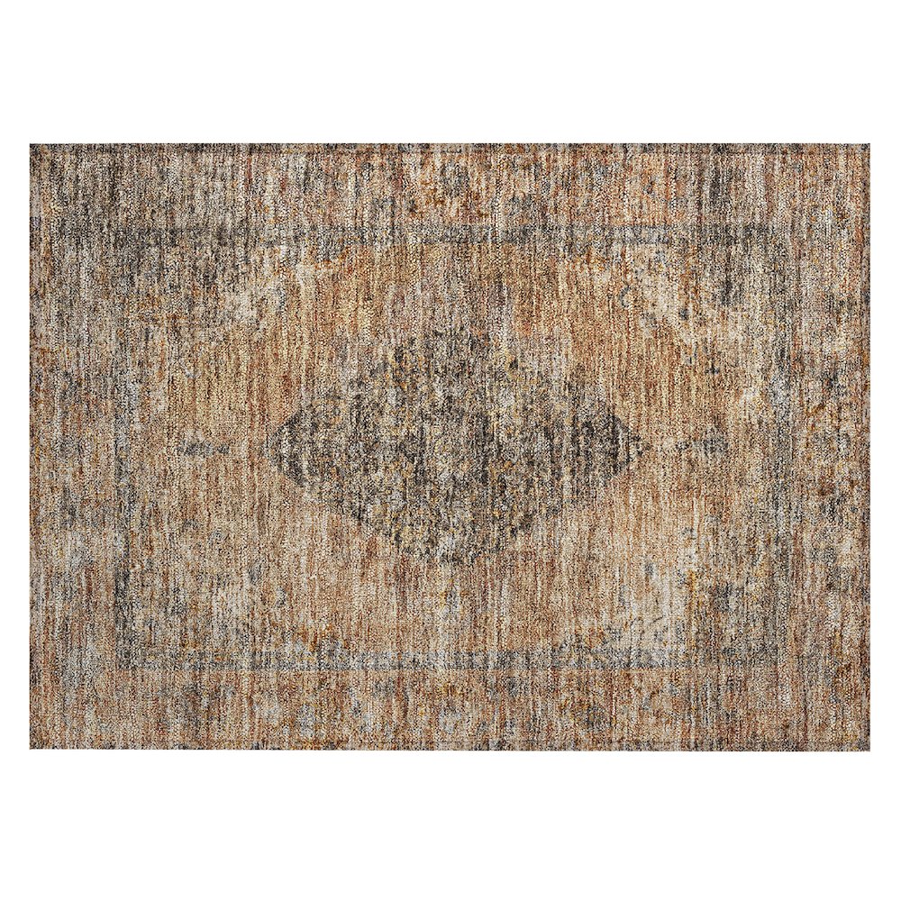 Machine Washable Indoor/Outdoor Chantille ACN2021 Copper 1'8" x 2'6" Rug. Picture 1