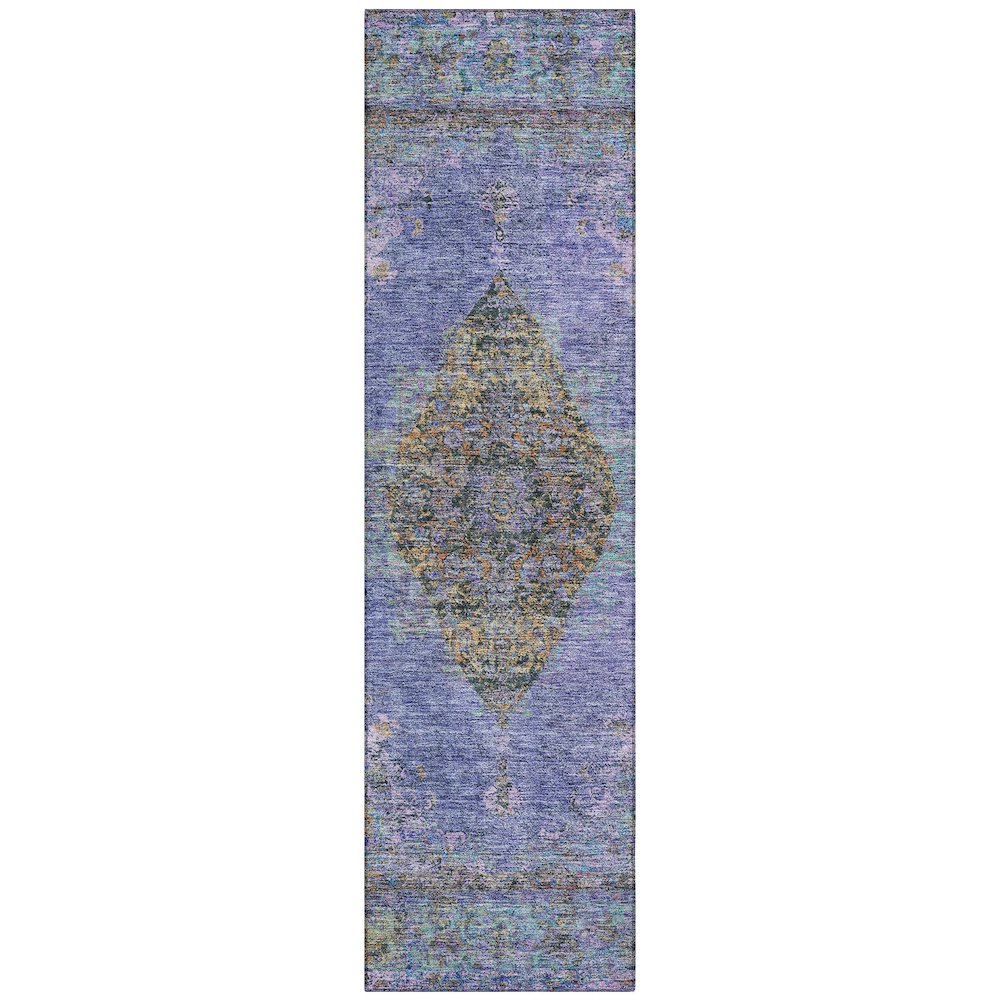 Machine Washable Indoor/Outdoor Chantille ACN2021 Purple 2'3" x 7'6" Runner Rug. Picture 1