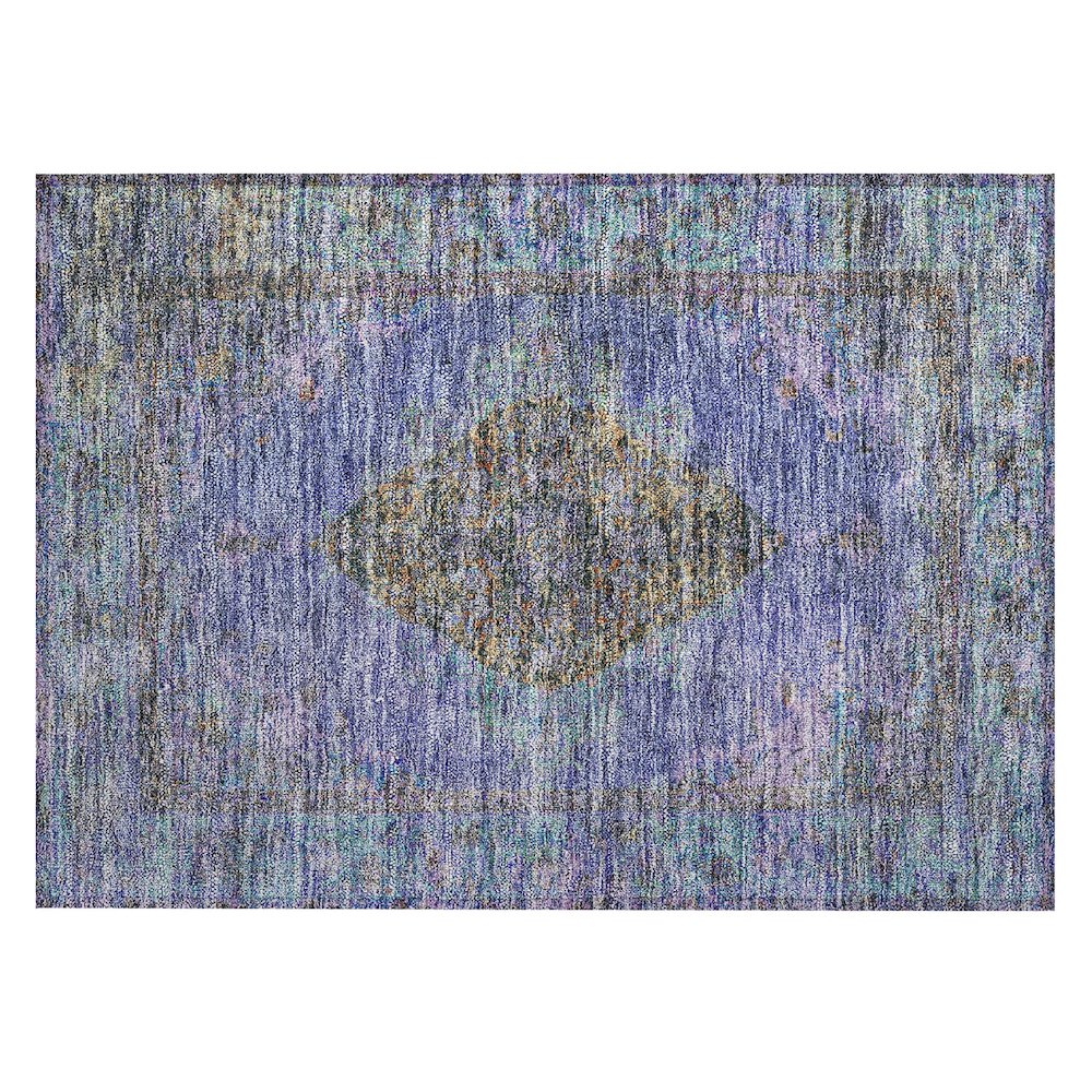 Machine Washable Indoor/Outdoor Chantille ACN2021 Purple 1'8" x 2'6" Rug. Picture 1