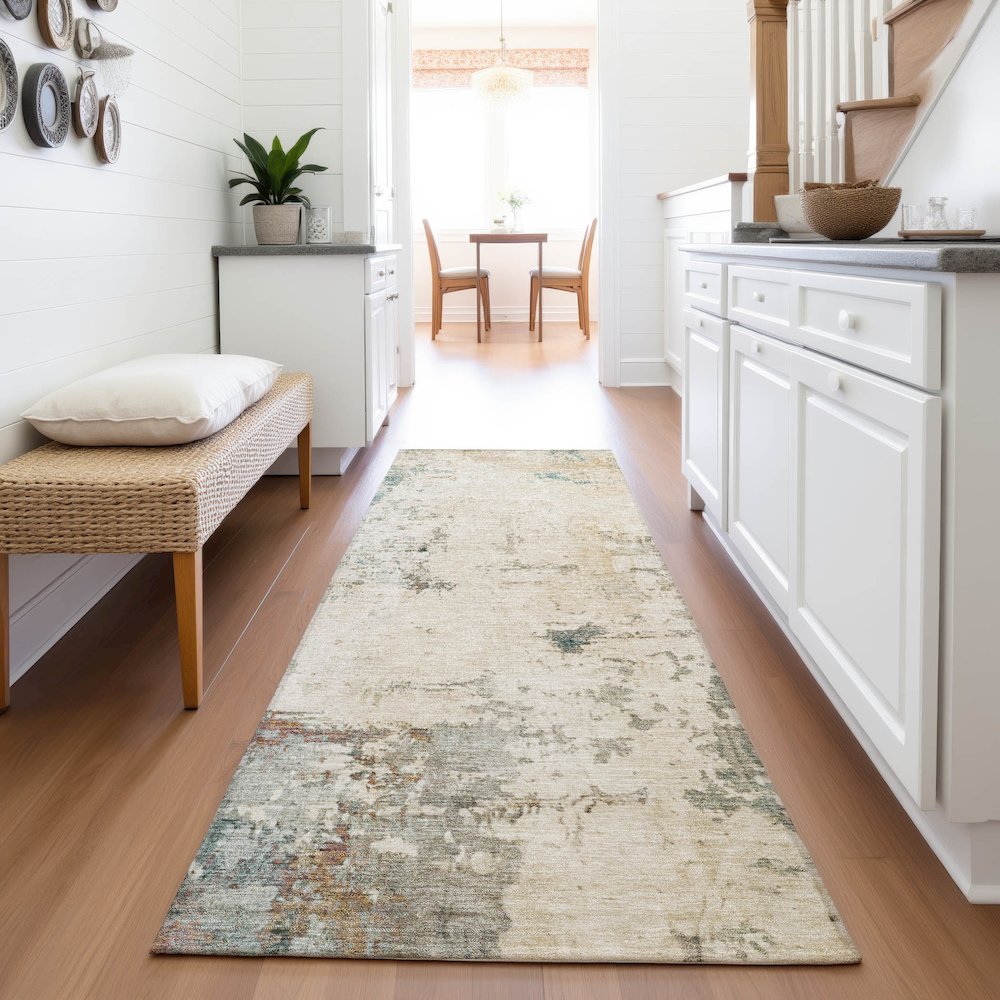 Machine Washable Indoor/Outdoor Chantille ACN2022 Ivory 2'3" x 7'6" Runner Rug. Picture 5