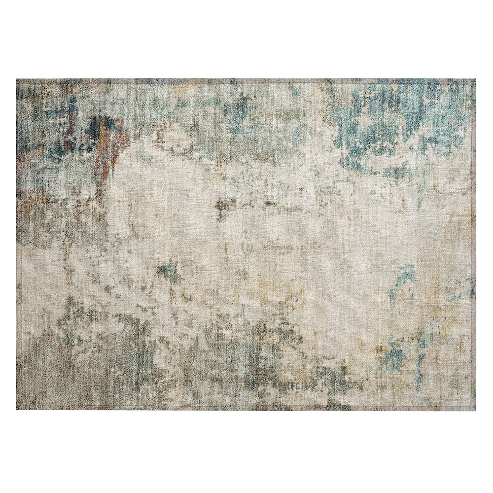 Machine Washable Indoor/Outdoor Chantille ACN2022 Ivory 1'8" x 2'6" Rug. Picture 1