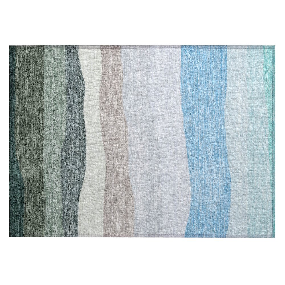 Machine Washable Indoor/Outdoor Chantille ACN2023 Green 1'8" x 2'6" Rug. Picture 1