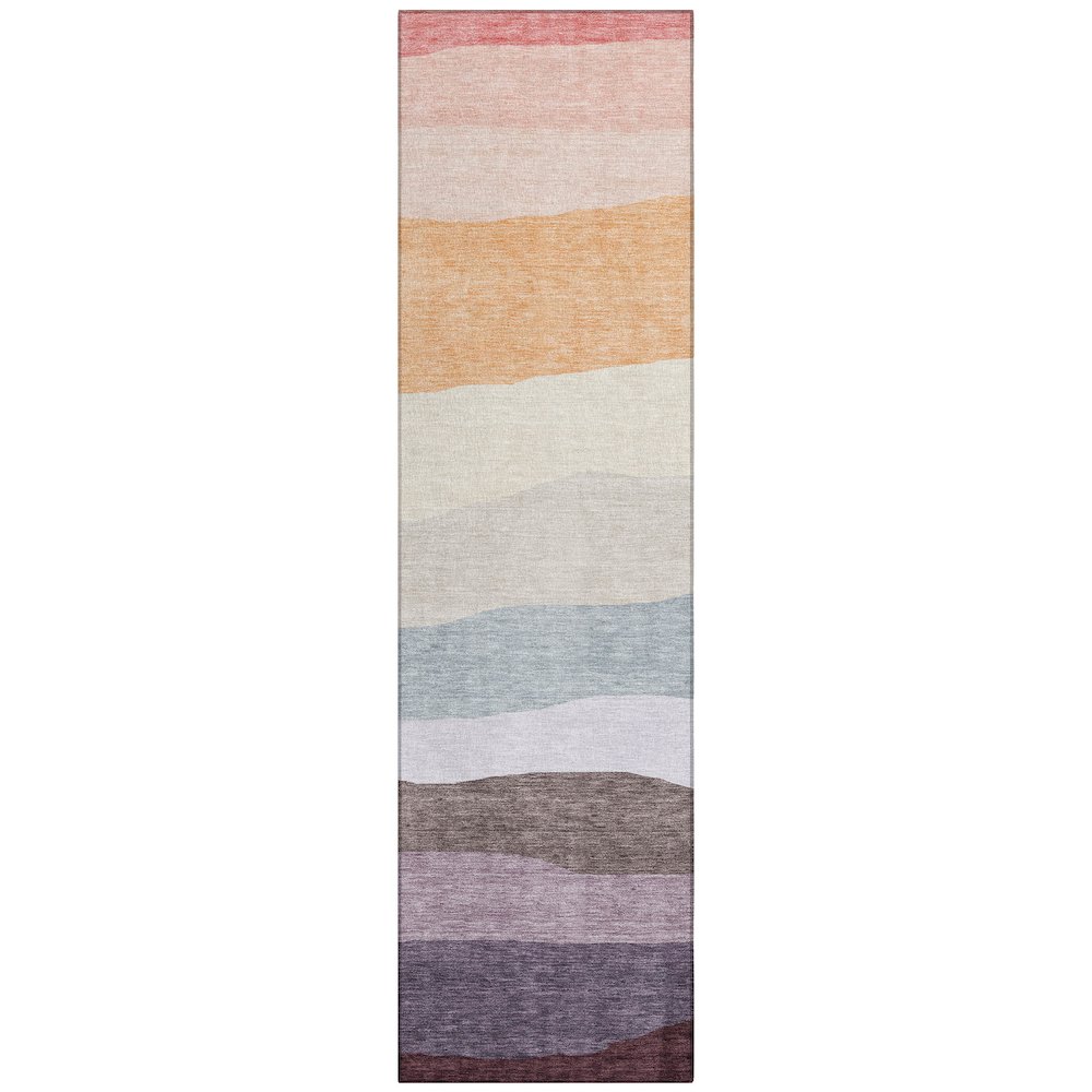 Machine Washable Indoor/Outdoor Chantille ACN2023 Orange 2'3" x 7'6" Runner Rug. Picture 1