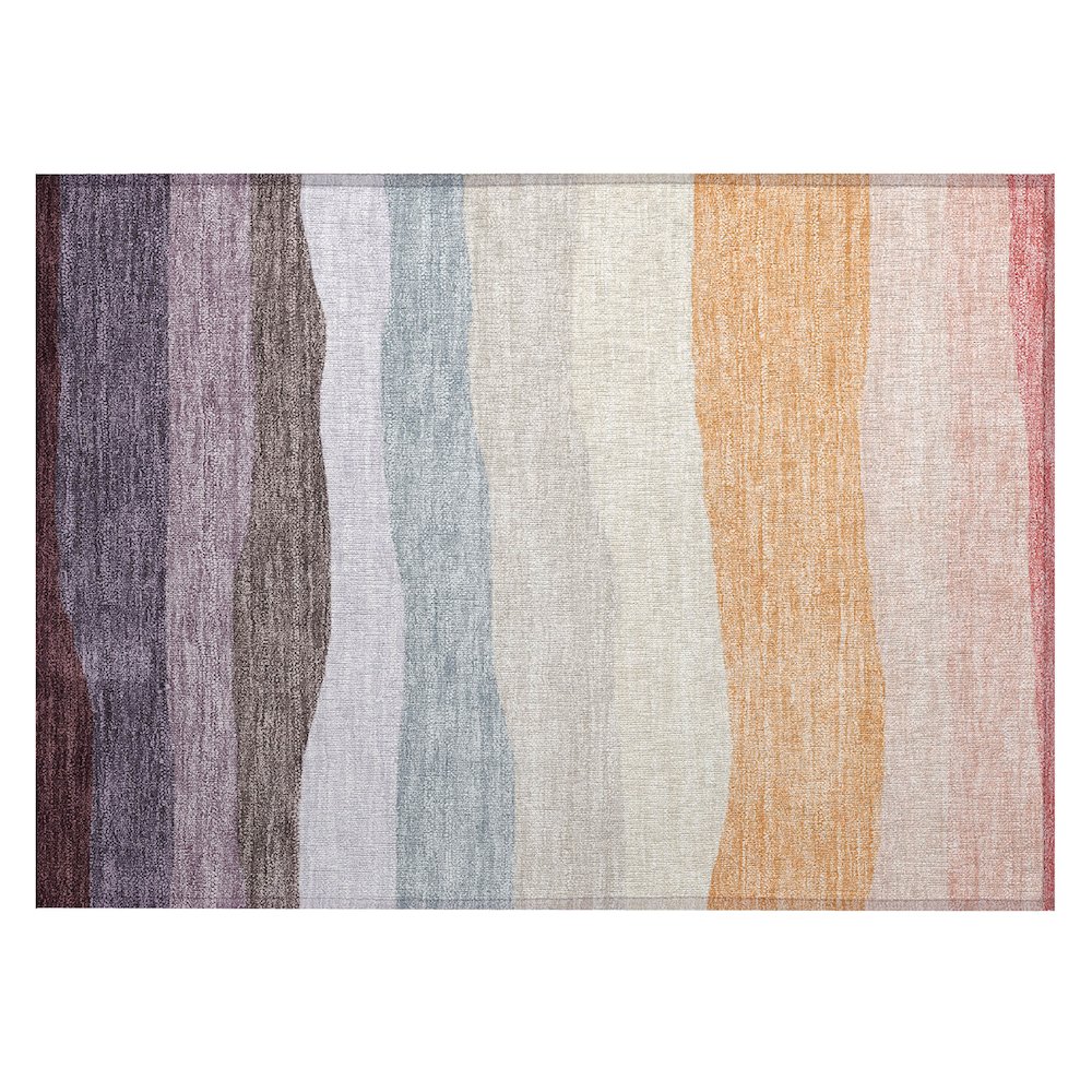 Machine Washable Indoor/Outdoor Chantille ACN2023 Orange 1'8" x 2'6" Rug. Picture 1