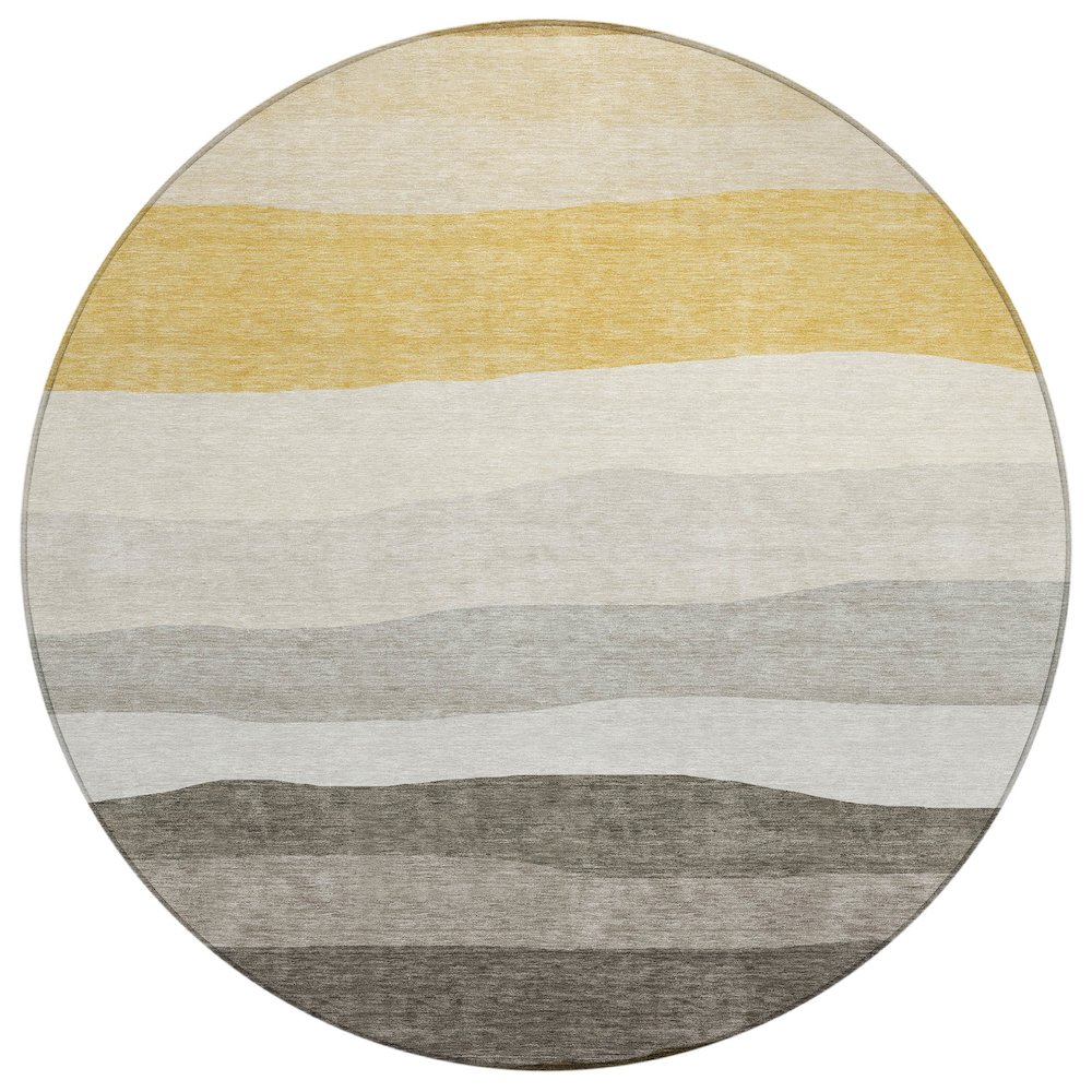 Machine Washable Indoor/Outdoor Chantille ACN2023 Pewter 8' x 8' Round Rug. Picture 1