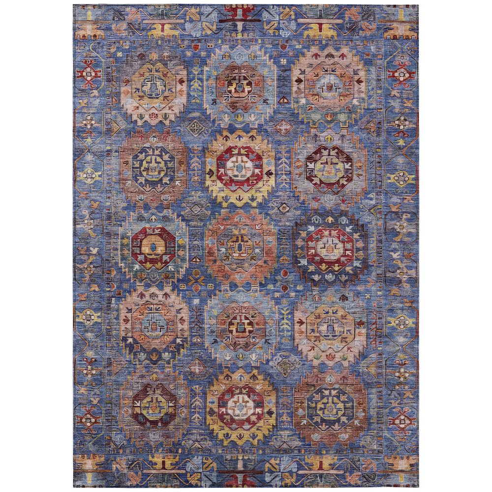 Machine Washable Indoor/Outdoor Chantille ACN2024 Denim 2'6" x 3'10" Rug. Picture 1