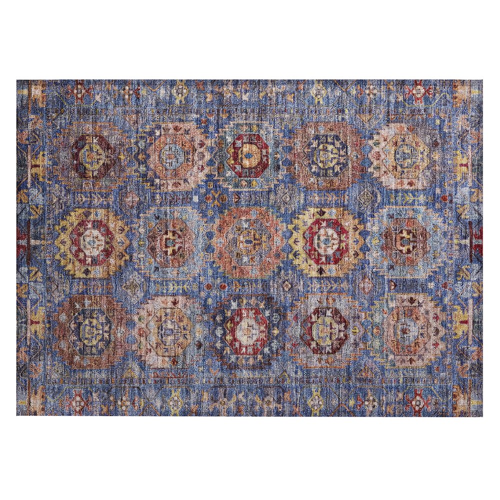 Machine Washable Indoor/Outdoor Chantille ACN2024 Denim 1'8" x 2'6" Rug. Picture 1
