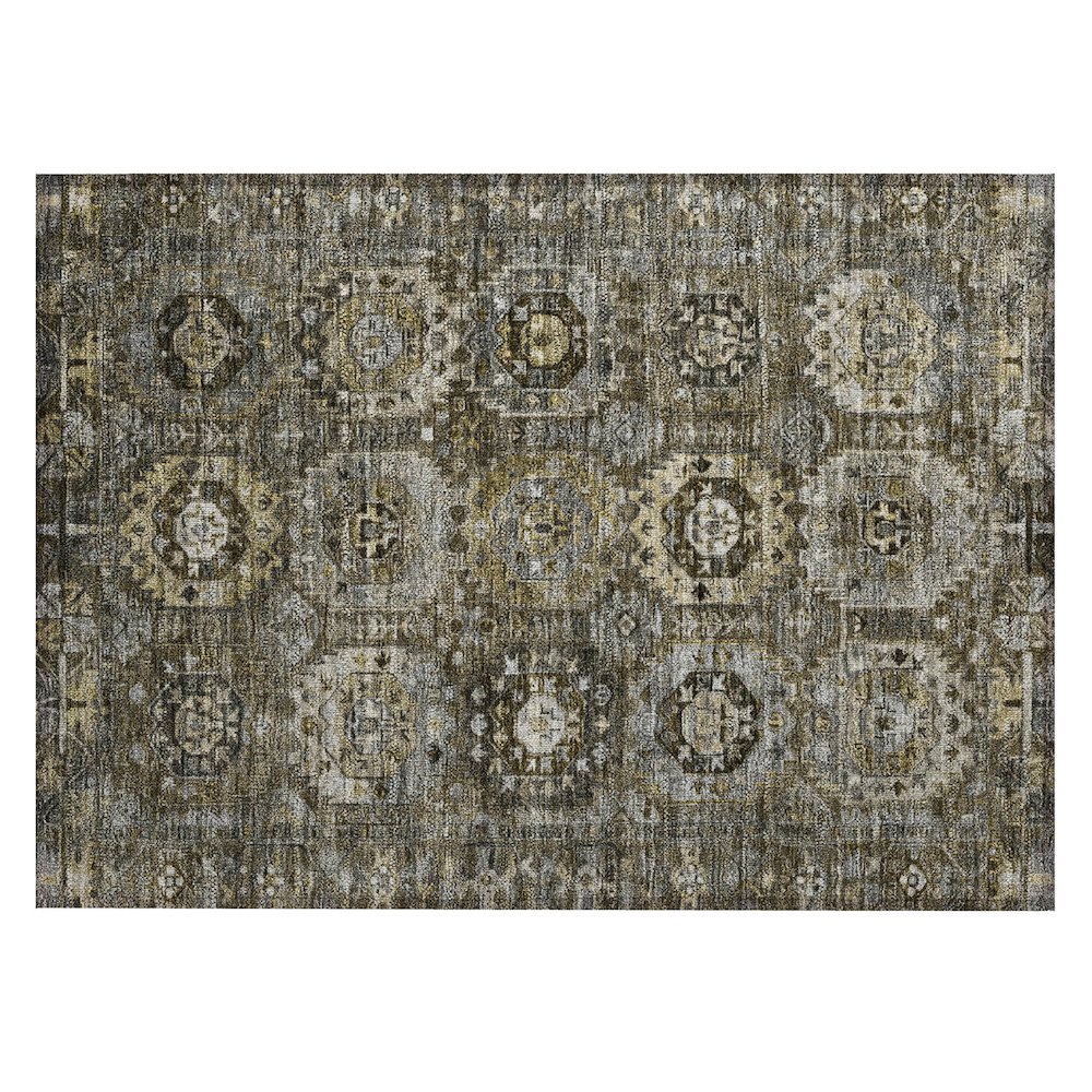 Machine Washable Indoor/Outdoor Chantille ACN2024 Mocha 1'8" x 2'6" Rug. Picture 1