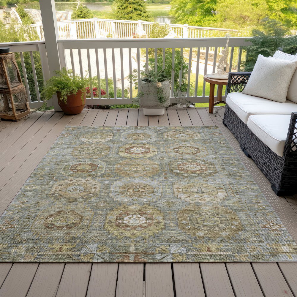 Machine Washable Indoor/Outdoor Chantille ACN2024 Sage 2'6" x 3'10" Rug. Picture 8