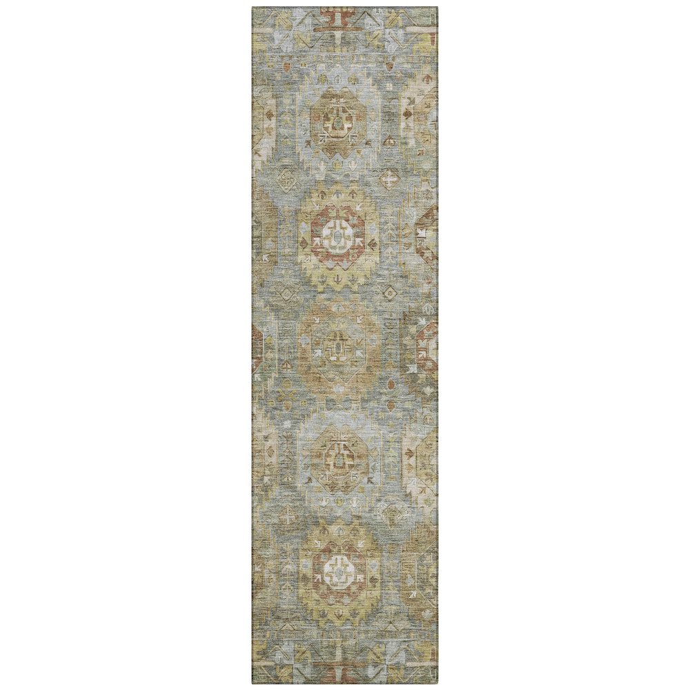 Machine Washable Indoor/Outdoor Chantille ACN2024 Sage 2'3" x 7'6" Runner Rug. Picture 1