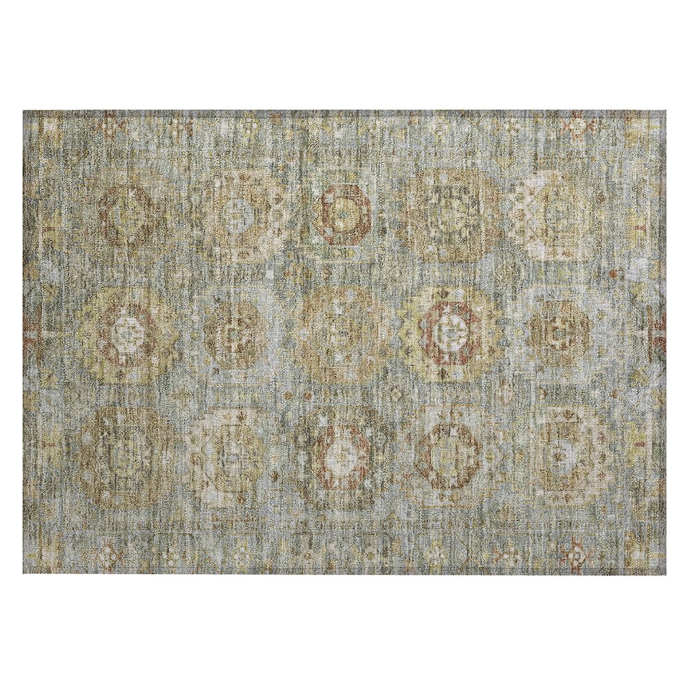 Machine Washable Indoor/Outdoor Chantille ACN2024 Sage 1'8" x 2'6" Rug. Picture 1