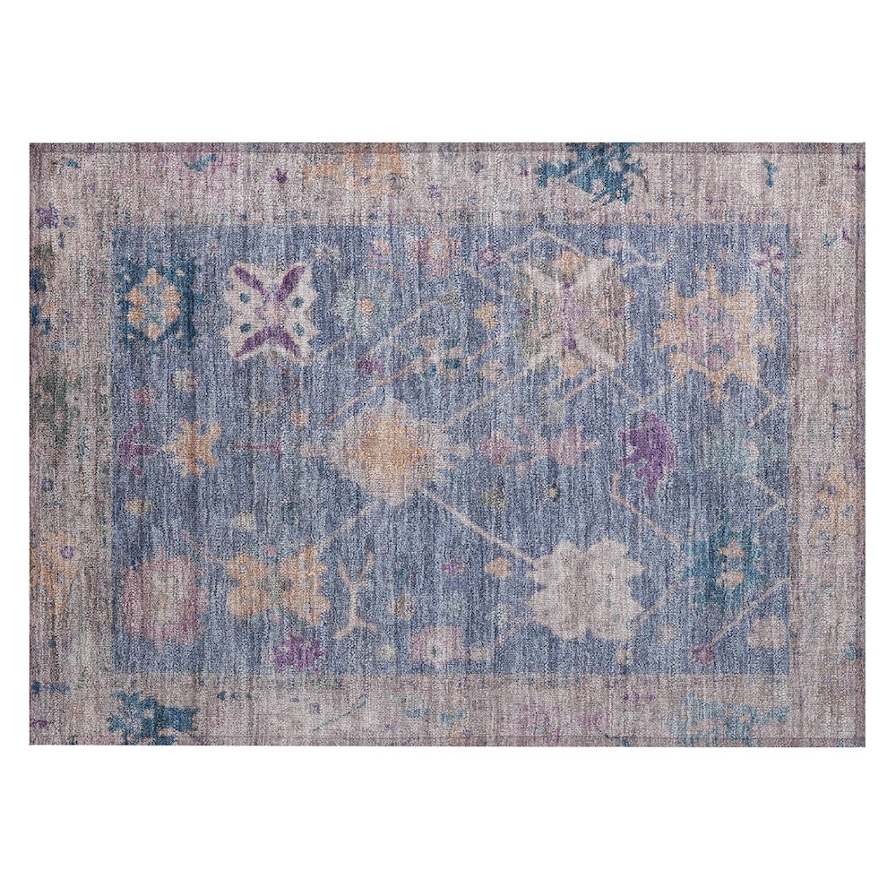Machine Washable Indoor/Outdoor Chantille ACN2025 Blue 1'8" x 2'6" Rug. Picture 1