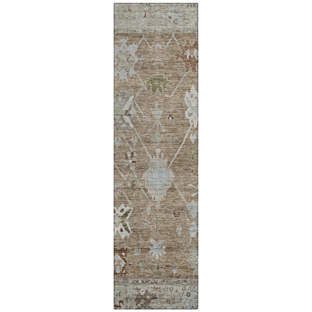 Machine Washable Indoor/Outdoor Chantille ACN2025 Brown 2'3" x 7'6" Runner Rug. Picture 1