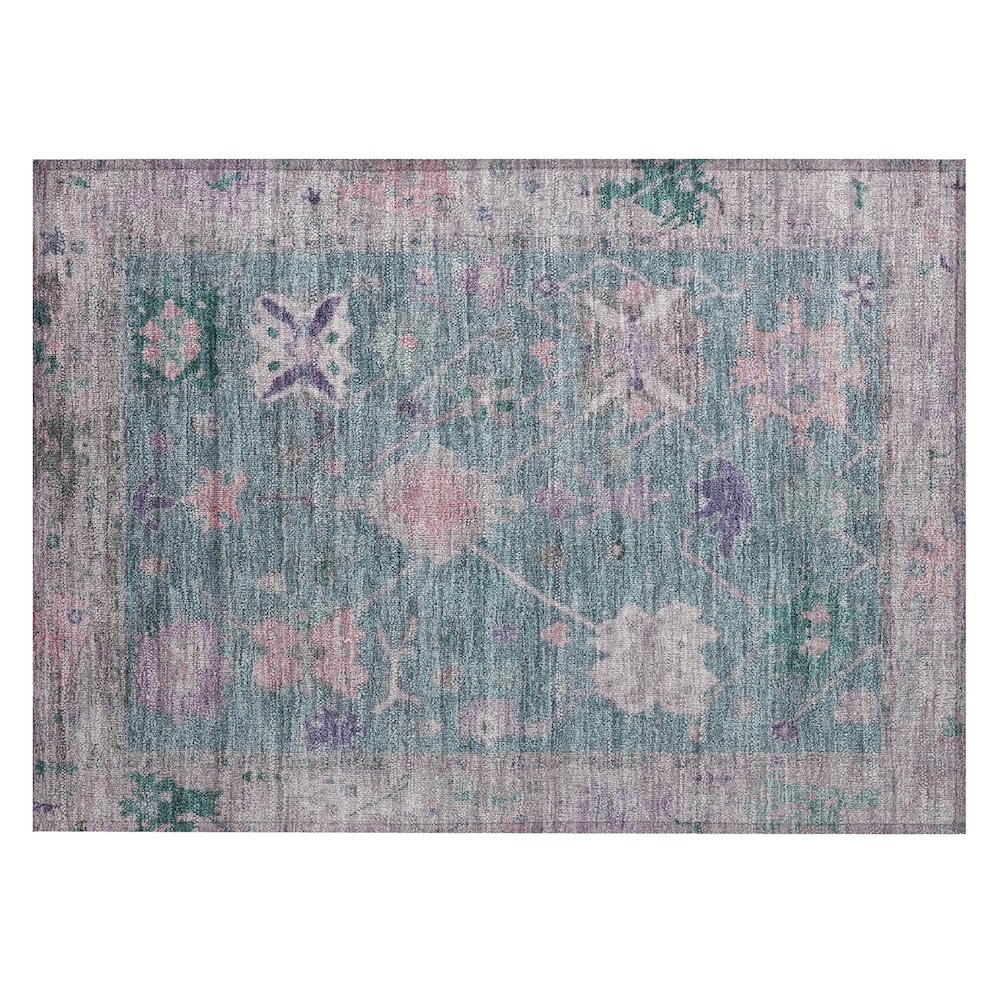 Machine Washable Indoor/Outdoor Chantille ACN2025 Green 1'8" x 2'6" Rug. Picture 1