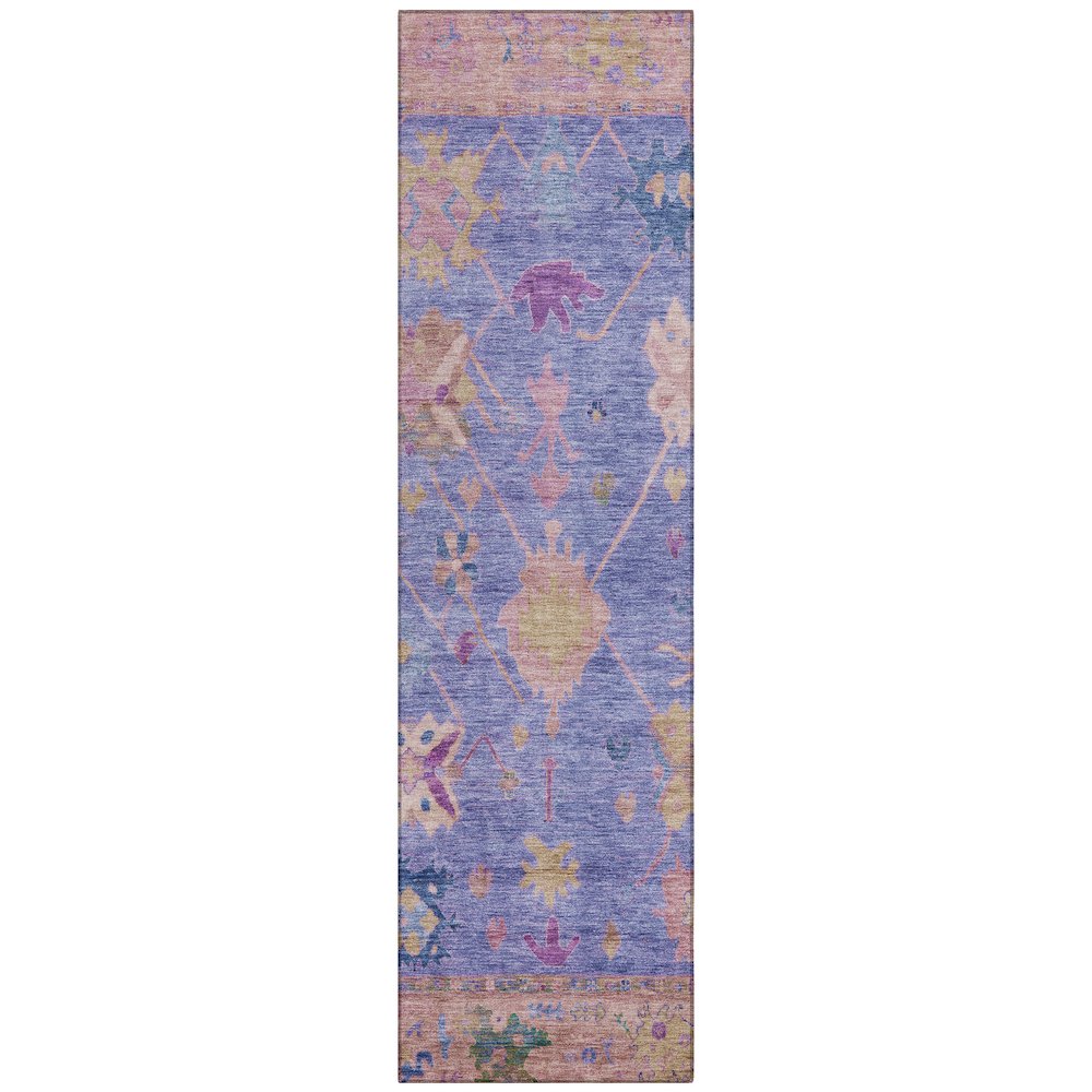 Machine Washable Indoor/Outdoor Chantille ACN2025 Purple 2'3" x 7'6" Runner Rug. Picture 1