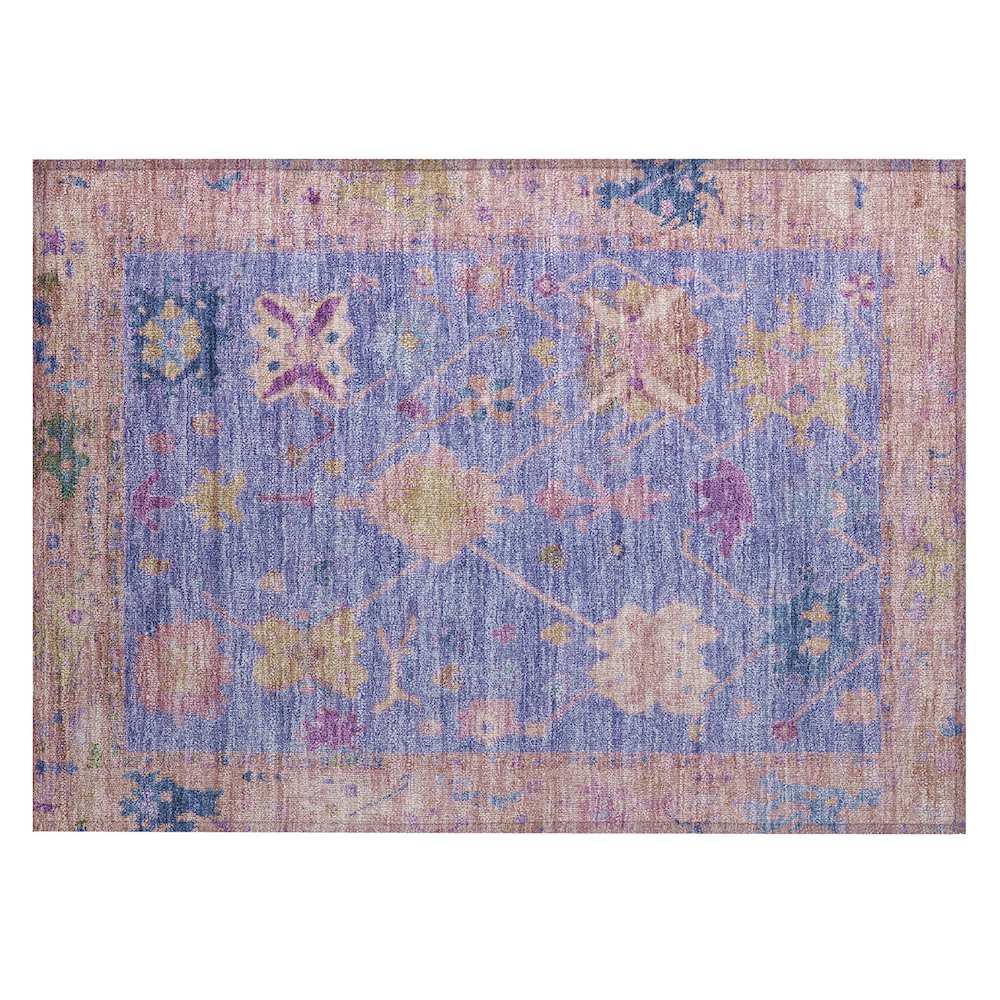 Machine Washable Indoor/Outdoor Chantille ACN2025 Purple 1'8" x 2'6" Rug. Picture 1