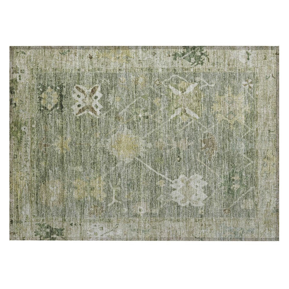 Machine Washable Indoor/Outdoor Chantille ACN2025 Sage 1'8" x 2'6" Rug. Picture 1
