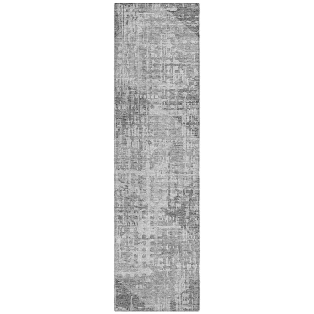 Machine Washable Indoor/Outdoor Chantille ACN2026 Gray 2'3" x 7'6" Runner Rug. Picture 1