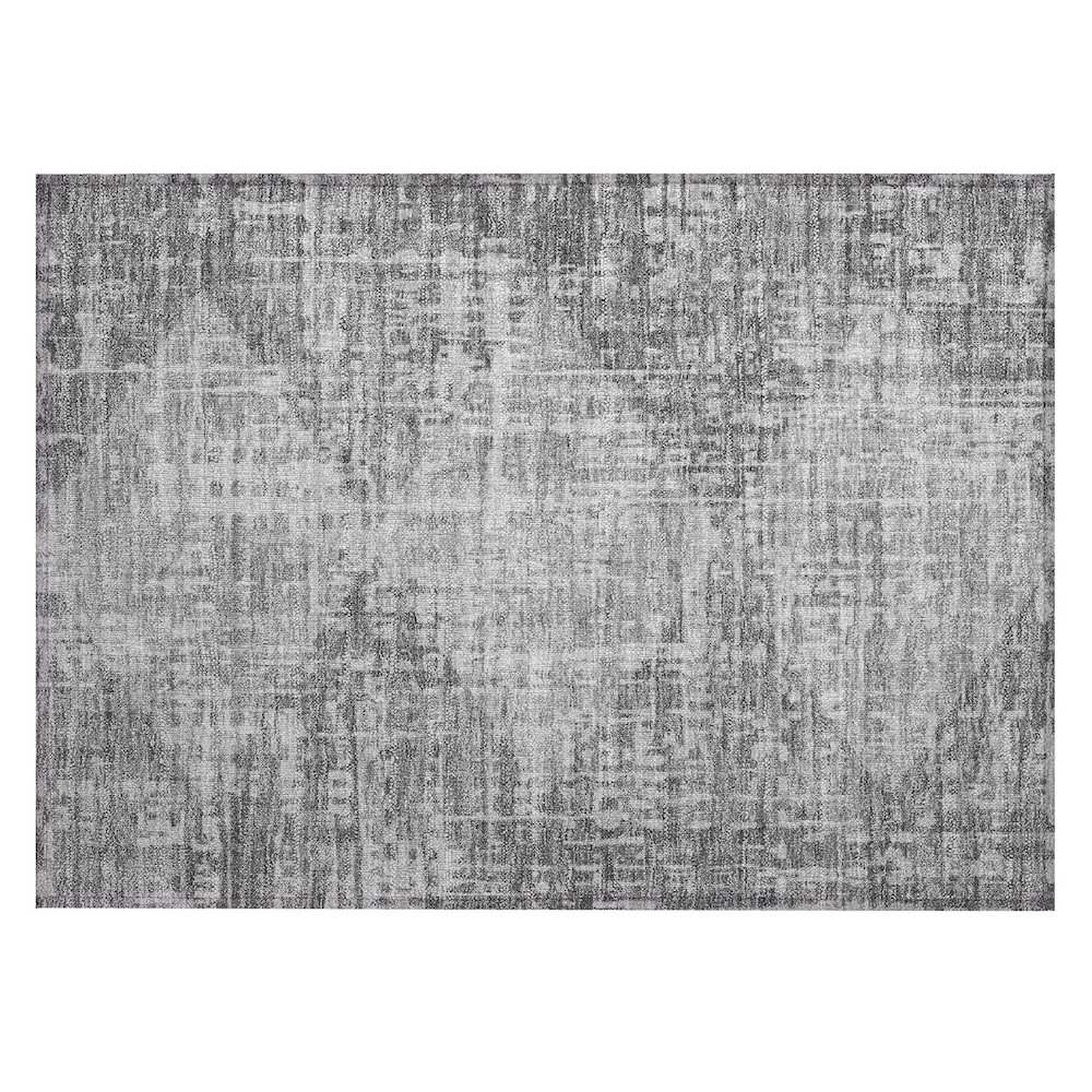 Machine Washable Indoor/Outdoor Chantille ACN2026 Gray 1'8" x 2'6" Rug. Picture 1