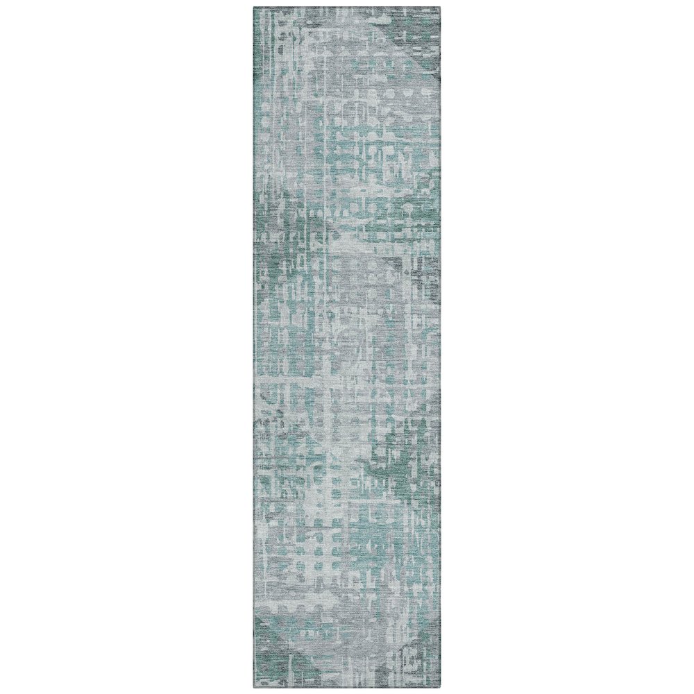 Machine Washable Indoor/Outdoor Chantille ACN2026 Teal 2'3" x 7'6" Runner Rug. Picture 1