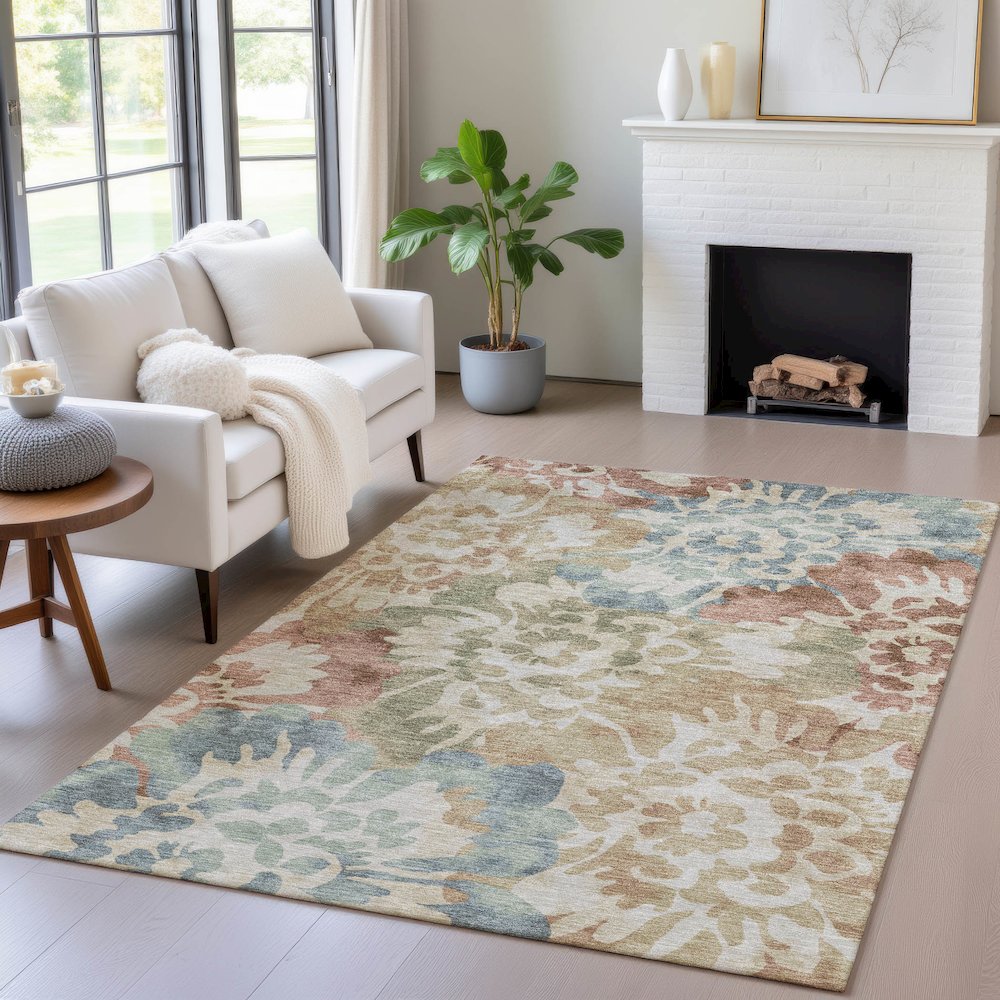 Machine Washable Indoor/Outdoor Chantille ACN2028 Paprika 2'6" x 3'10" Rug. Picture 5