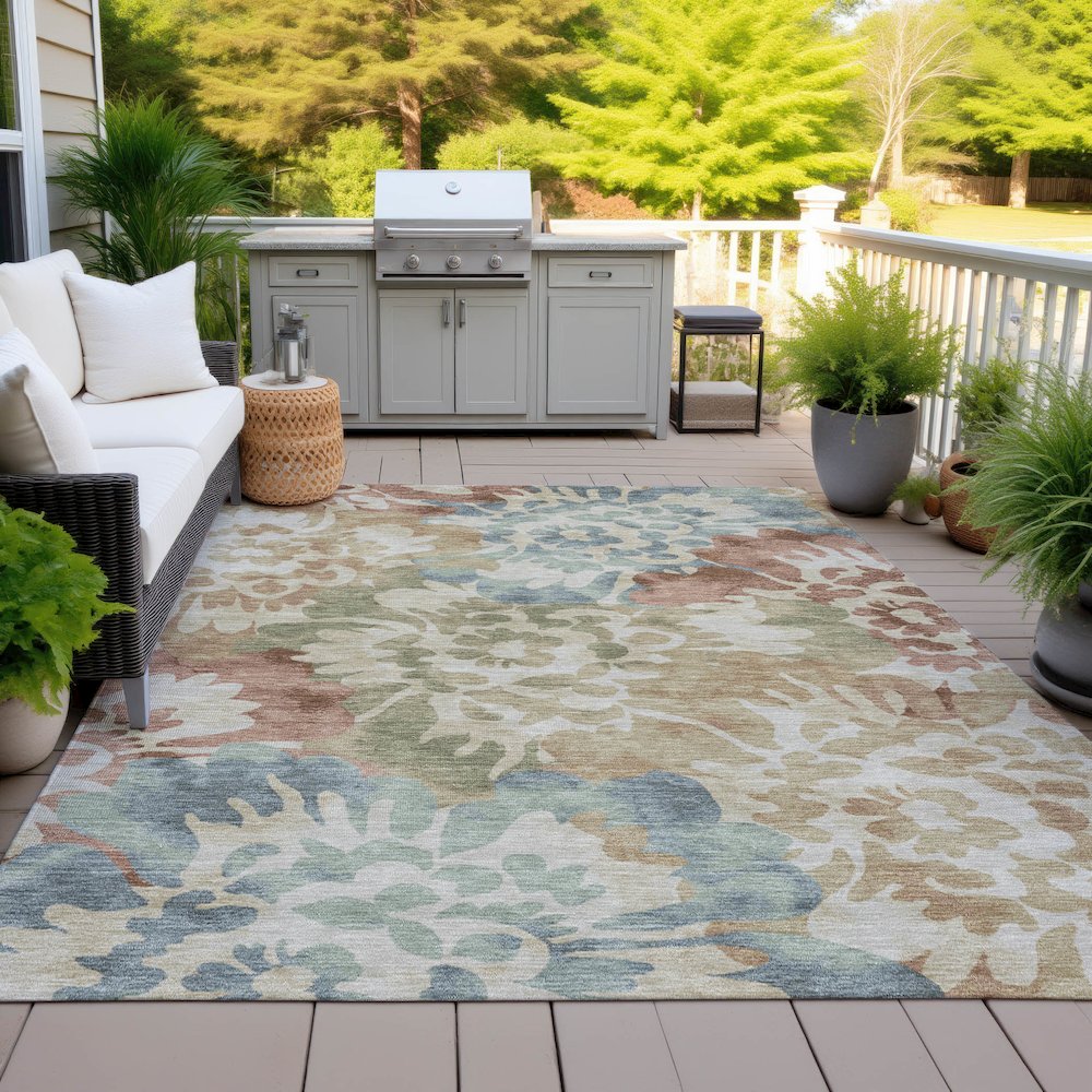 Machine Washable Indoor/Outdoor Chantille ACN2028 Paprika 2'6" x 3'10" Rug. Picture 7