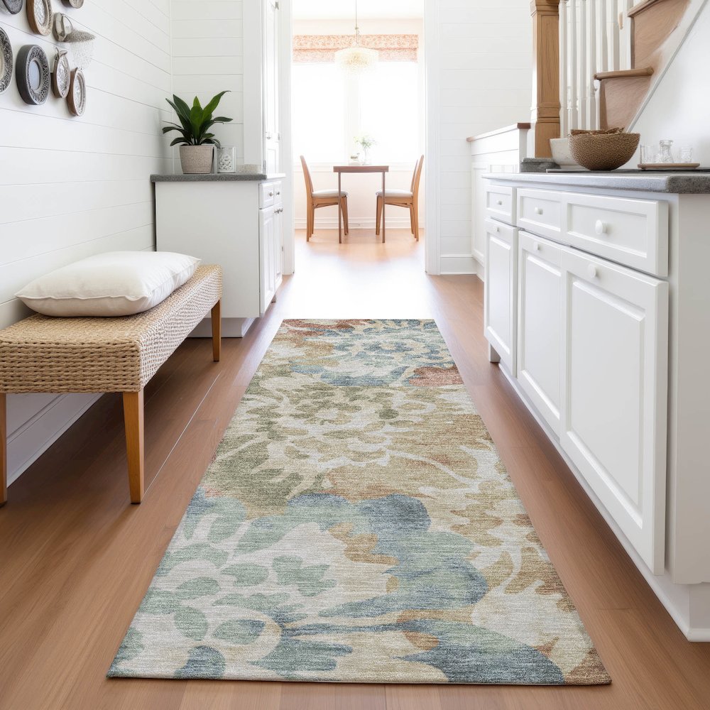 Machine Washable Indoor/Outdoor Chantille ACN2028 Paprika 2'3" x 7'6" Runner Rug. Picture 5