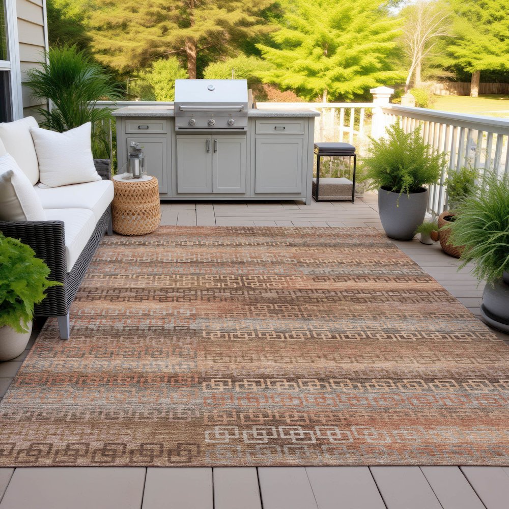 Machine Washable Indoor/Outdoor Chantille ACN2029 Copper 2'6" x 3'10" Rug. Picture 7