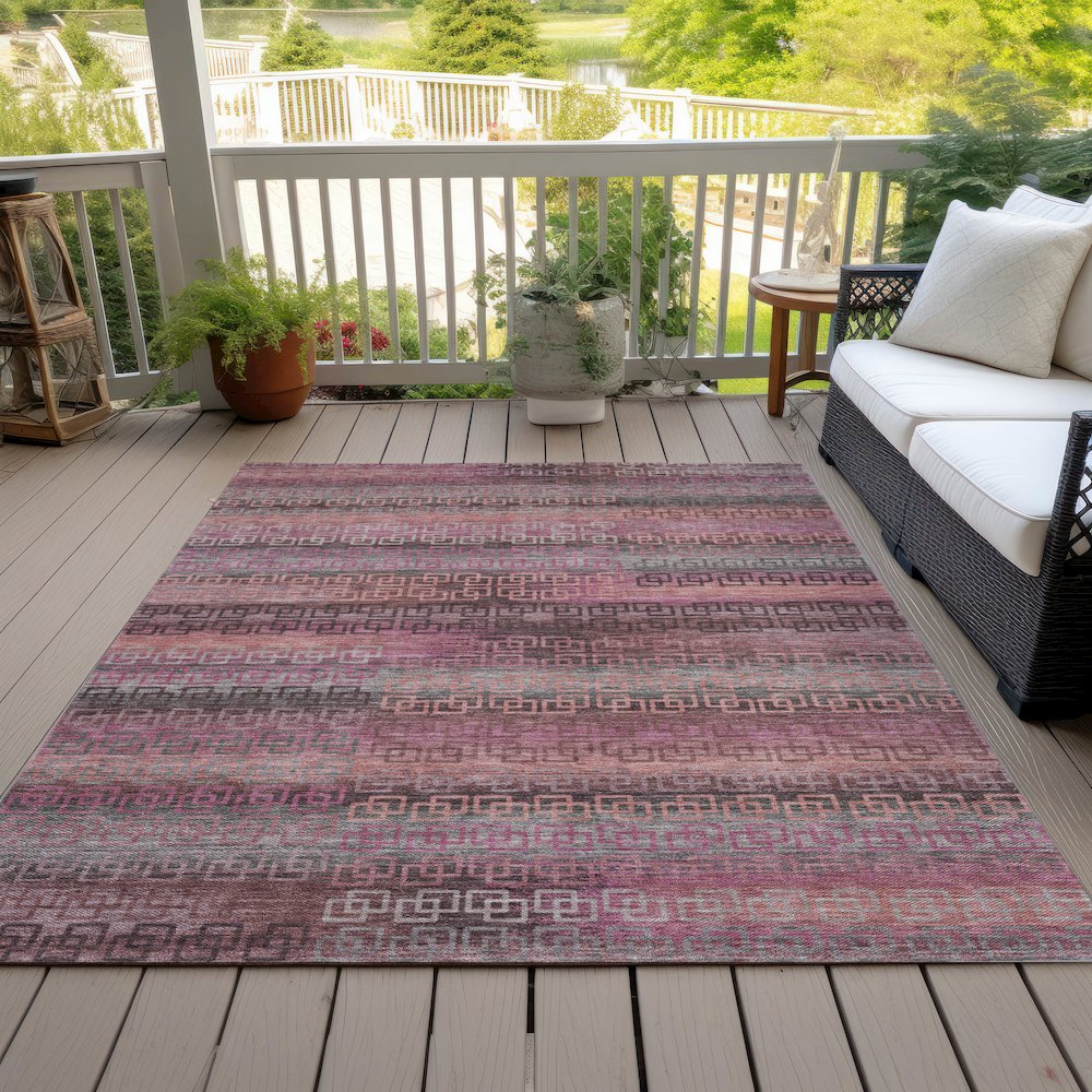 Machine Washable Indoor/Outdoor Chantille ACN2029 Pink 2'6" x 3'10" Rug. Picture 8
