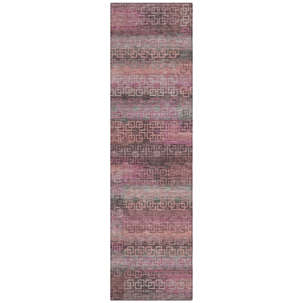 Machine Washable Indoor/Outdoor Chantille ACN2029 Pink 2'3" x 7'6" Runner Rug. Picture 1