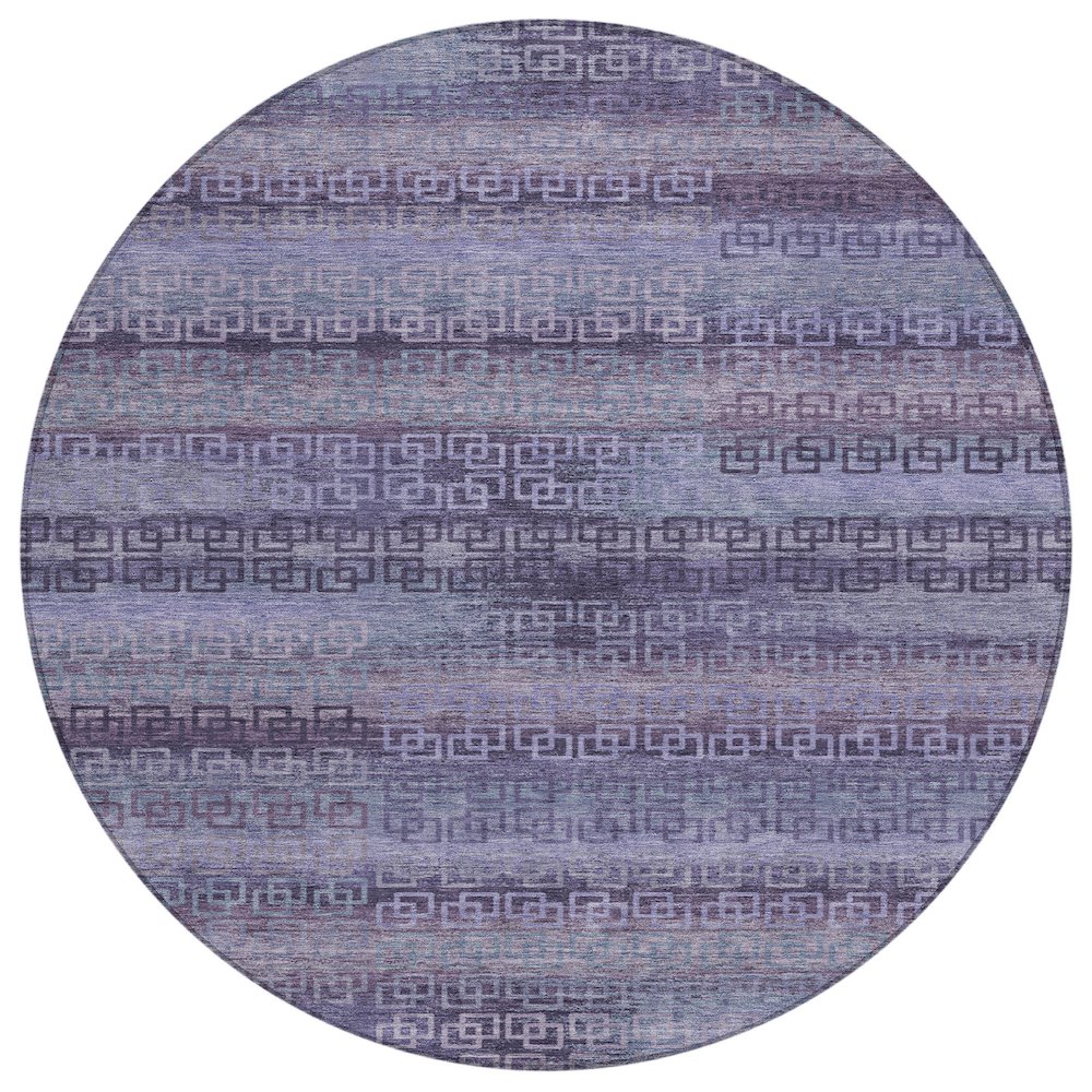 Machine Washable Indoor/Outdoor Chantille ACN2029 Plum 8' x 8' Round Rug. Picture 1