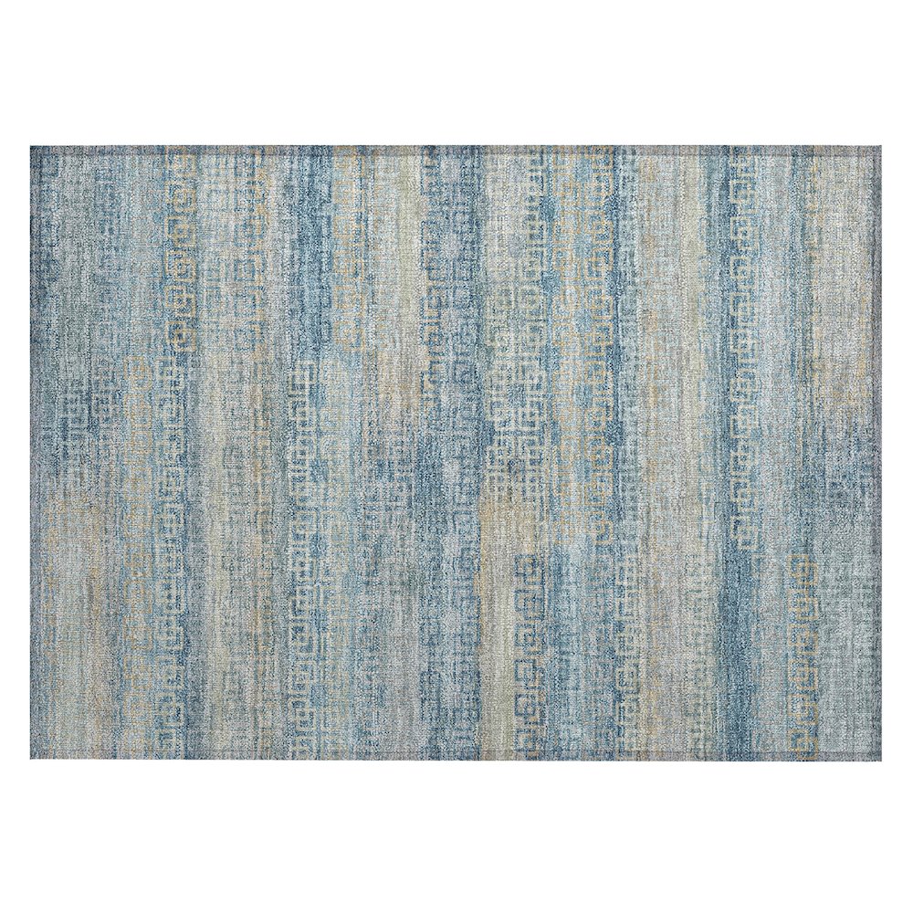 Machine Washable Indoor/Outdoor Chantille ACN2029 Teal 1'8" x 2'6" Rug. Picture 1