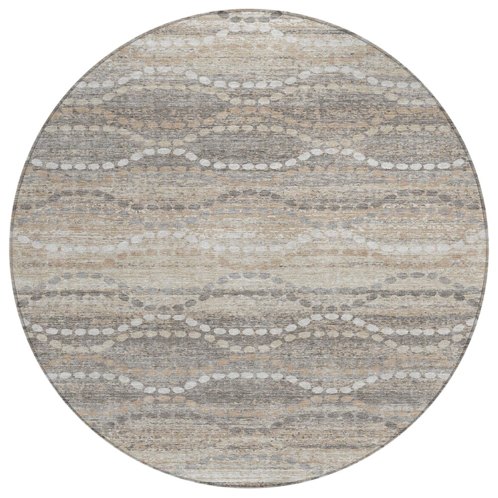Machine Washable Indoor/Outdoor Chantille ACN2030 Beige 8' x 8' Round Rug. Picture 1
