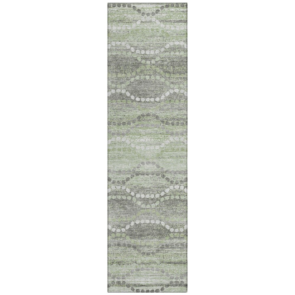Machine Washable Indoor/Outdoor Chantille ACN2030 Green 2'3" x 7'6" Runner Rug. Picture 1