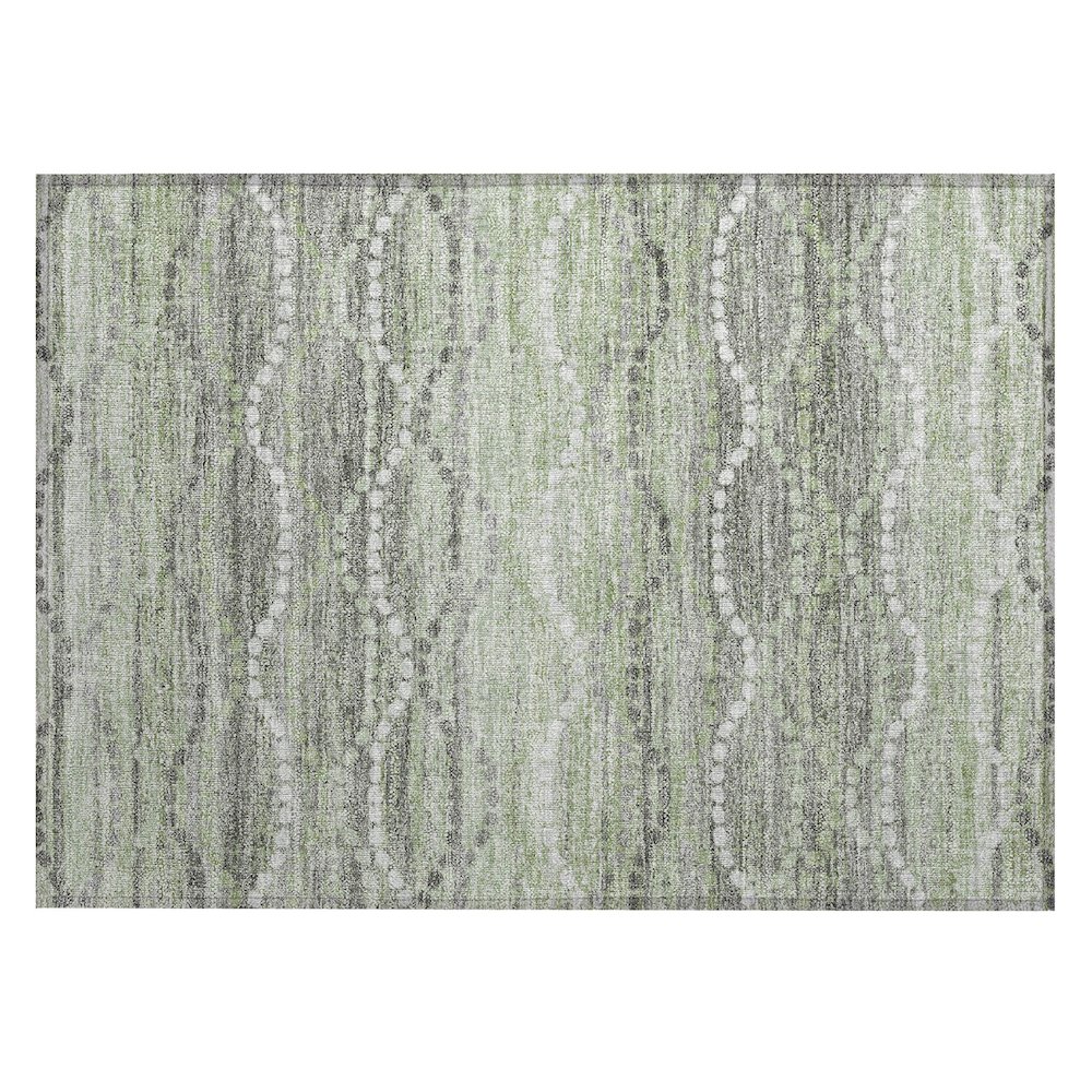 Machine Washable Indoor/Outdoor Chantille ACN2030 Green 1'8" x 2'6" Rug. Picture 1